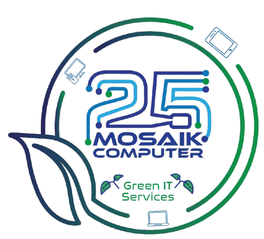 mosaik computer green it logo